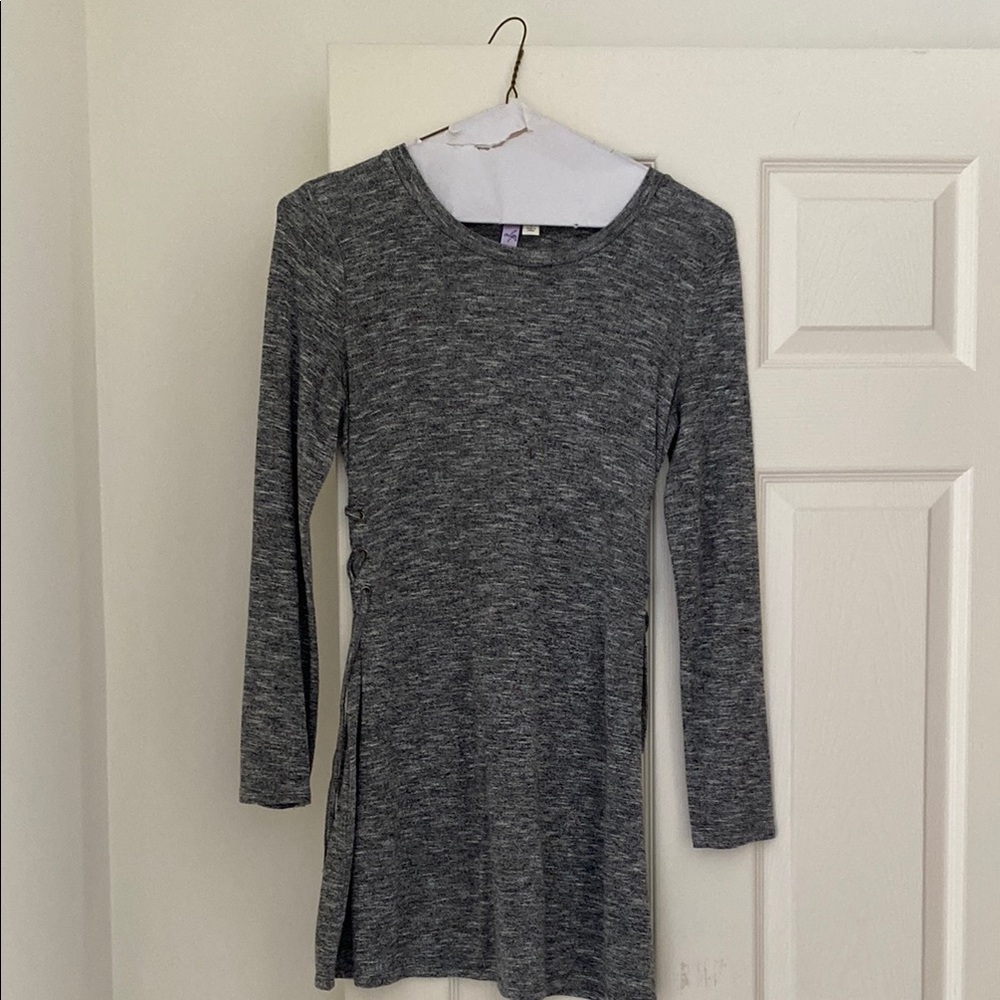 Alya Gray Long Sleeve Dress Elegant and Timeless